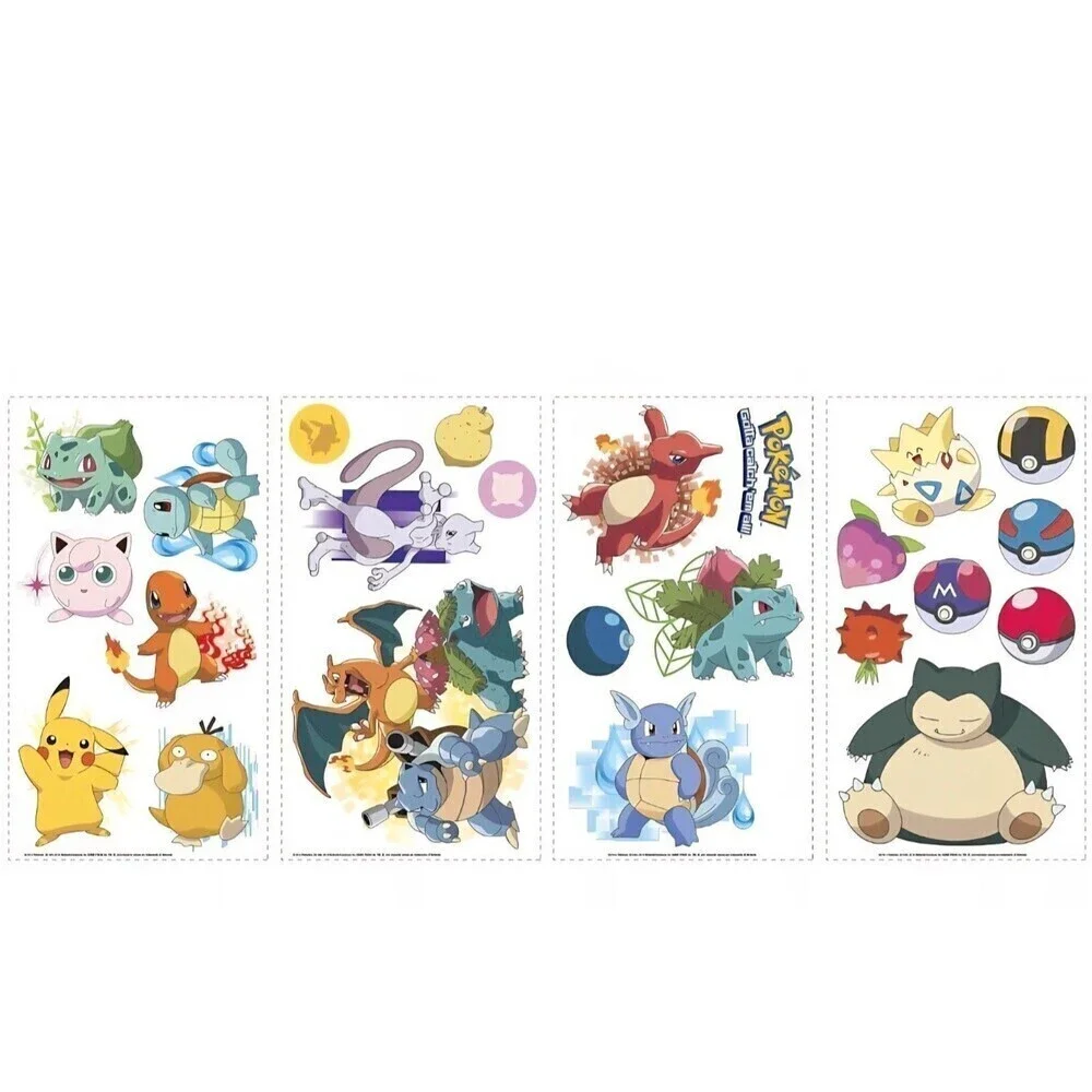 RMK2535SCS POKEMON ICONIC 24 Peel & Stick Wall Decals Kids Room Decor Stickers